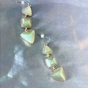 Elegant Gold and Cream Geometric Earrings